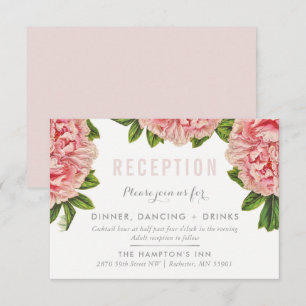 EMPFANGSKARTE chic rosa floral Pfingstrose Blume Einladung