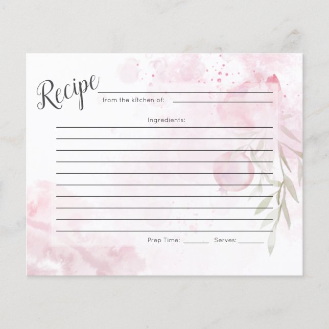 EMPFANGSKARTE | Pastel Dusty Pink Rose und Rosehip (Vorderseite)