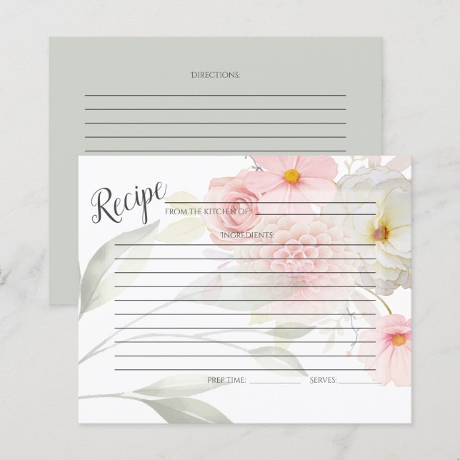 EMPFANGSKARTE | Pastell Pink Floral Bouquet (Vorne/Hinten)