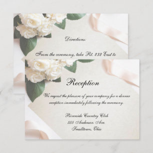 Empfangskarte Weiße Hochzeitsvorlage Anpassen Einladung