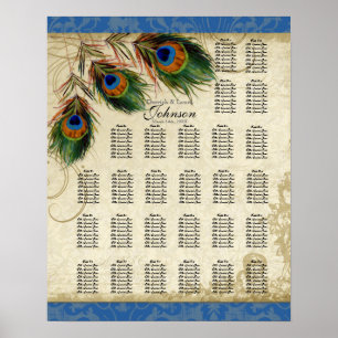 Empfangstisch Sitzordnung, Pfau & Federn Poster