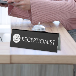 Empfangstresen-Tischschild mit individuellem Firme Tischaufsteller