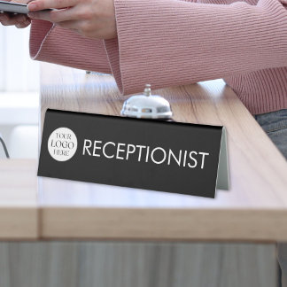 Empfangstresen-Tischschild mit individuellem Firme Tischaufsteller