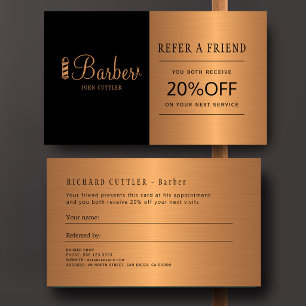 Empfehle einen Freund Friseursalon Hairstylist Gol Empfehlungskarte