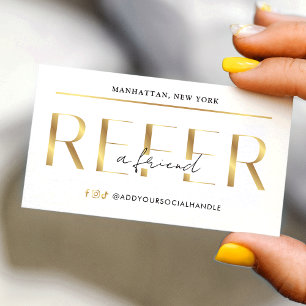 Empfehle einen Freund Modern Glam Gold Logo Salon Empfehlungskarte