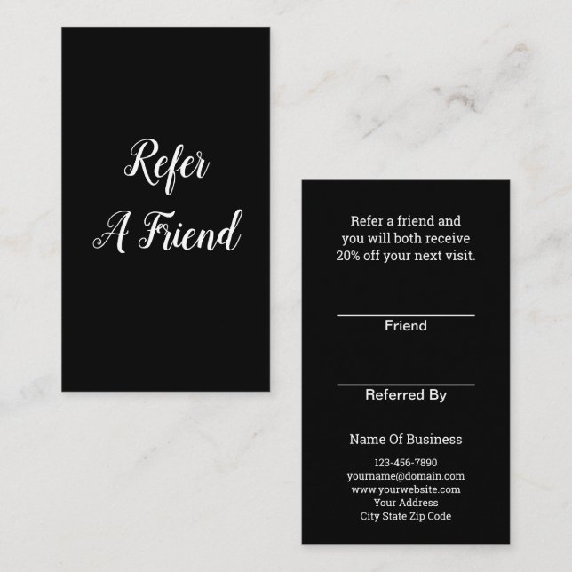 Empfehlen Sie Business Cards an Freunde Visitenkarte (Vorne/Hinten)