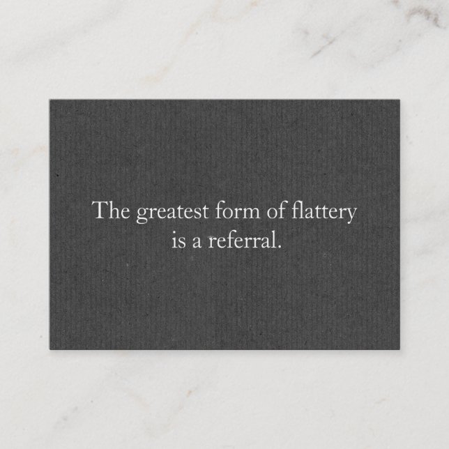 Empfehlungskarte Beruflicher Unternehmer Grau (Vorderseite)