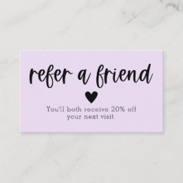 Empfehlungskarte für einen Friend Salon Visitenkarte