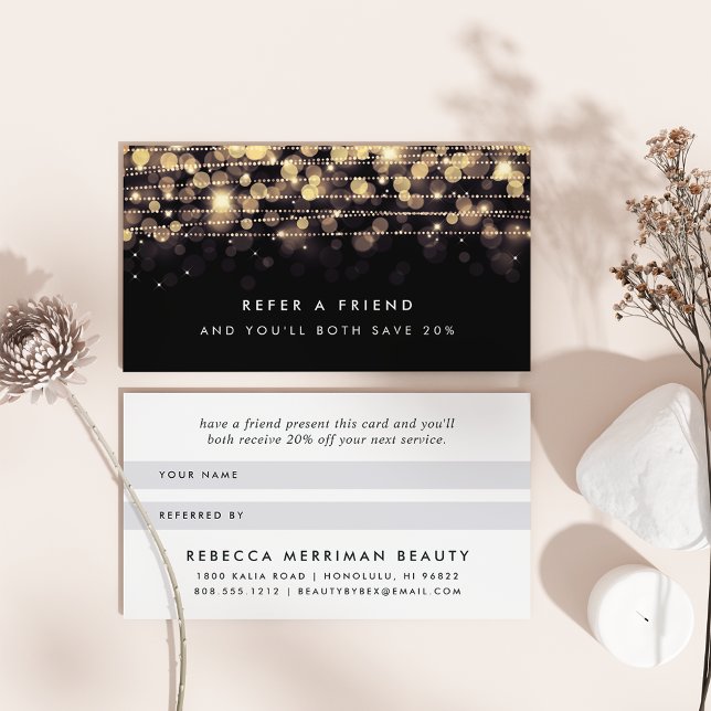 Empfehlungskarte für goldene Lichter (Von Creator hochgeladen)