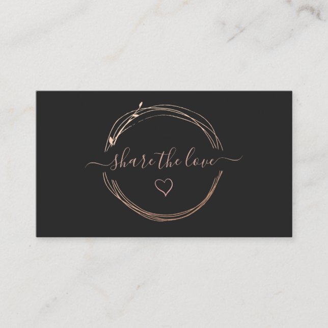 Empfehlungskarte für Rose-Gold-Logos (Vorderseite)