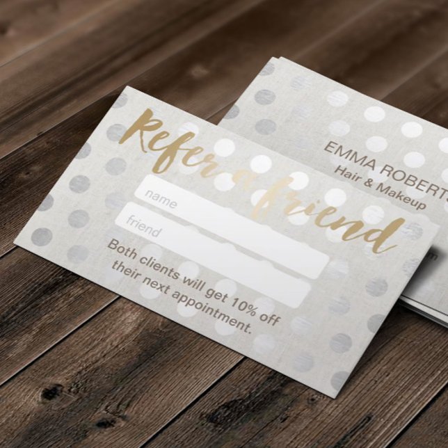 Empfehlungskarte | Moderner Salon für Silberdots (Von Creator hochgeladen)