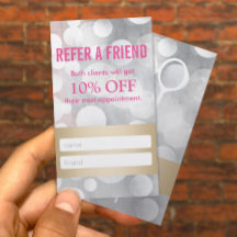 Empfehlungskarte | Moderner Silver & Gold Haar Sty