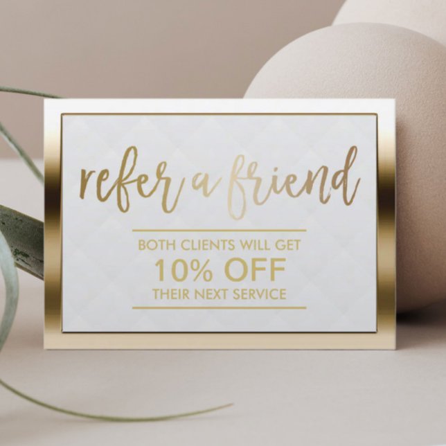 Empfehlungskarte | Modernes Gold Gerahmt (Von Creator hochgeladen)