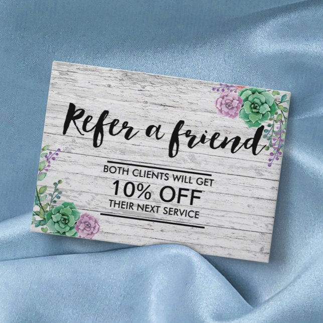 Empfehlungskarte | Vintages rustikales Holz (Von Creator hochgeladen)