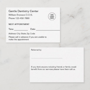 Empfehlungskarten für Dentist-Terminals Visitenkarte