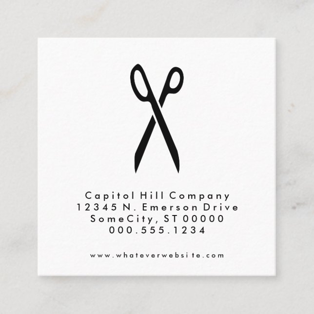 Empfehlungssalon scissors Quadrat Empfehlungskarte (Vorderseite)
