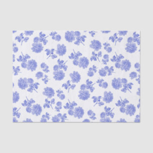 Empfindliche blaue und weiße Blumen mit Blumen Seidenpapier