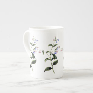 Empfindliche blaue Wildblumen-botanische Prozellantasse