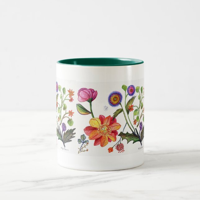Empfindliche Blumen-Tasse Zweifarbige Tasse (Mittel)