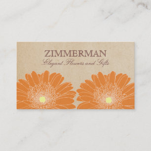 Empfindliche Gänseblümchen-Geschäfts-Karte, orange Visitenkarte