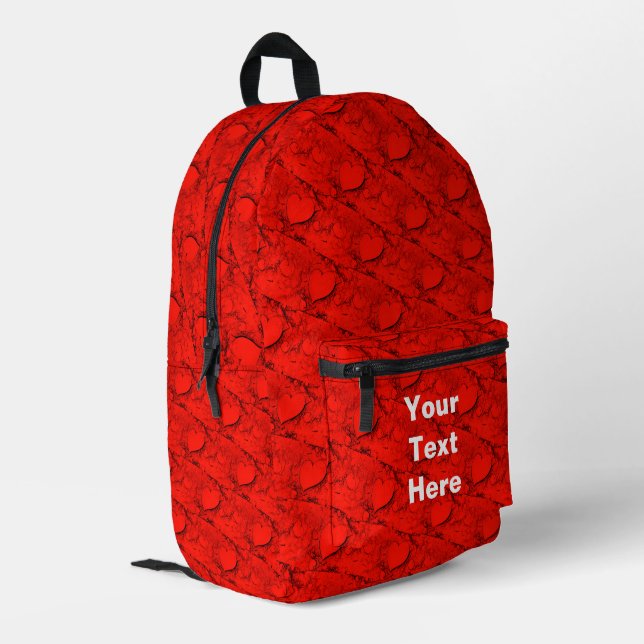 Empfindliche Herzen Bedruckter Rucksack (Rückseitige Ecke links)