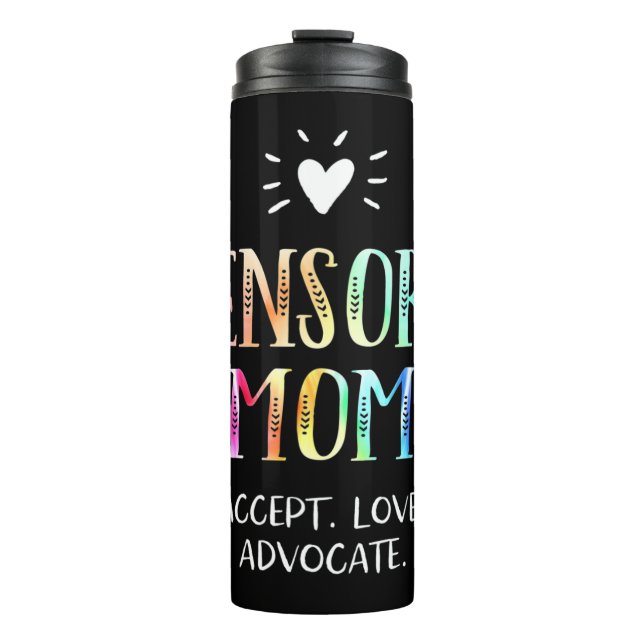 Empfindliche Mama TShirt für Mütter mit besonderen Thermosbecher (Vorderseite)