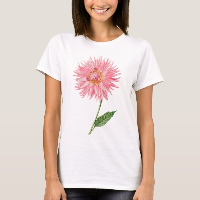 Empfindliche rosa Dahlie T-Shirt (Vorderseite)