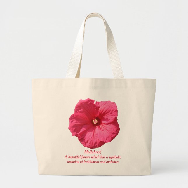 Empfindliche rosa Hollyhock-Fruchtbarkeit und Jumbo Stoffbeutel (Vorne)