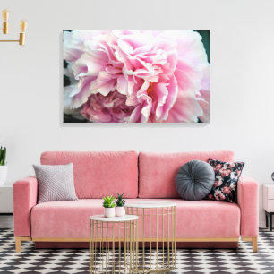 Empfindliche rosa Pfingstrosen-eingewickelter Leinwanddruck