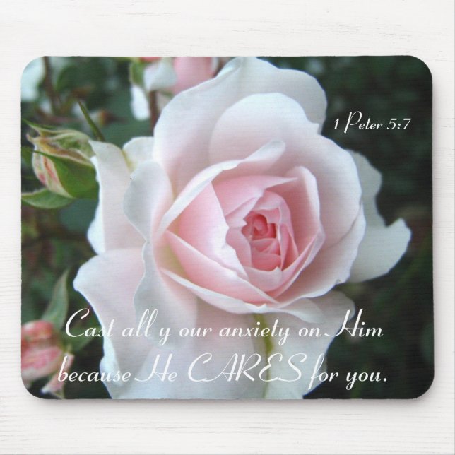 Empfindliche Rose Mousepad (Vorne)