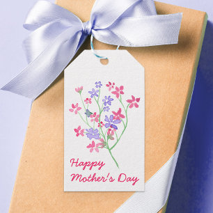 Empfindliche Watercolor-Blumen - glücklicher Geschenkanhänger