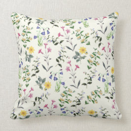 Empfindliche Wildblumen-botanisches Blumenkissen Kissen