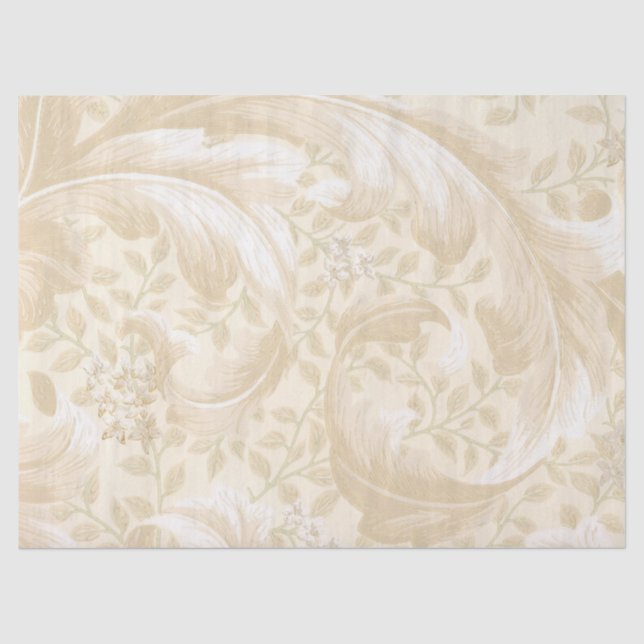 Empfindlicher beige Acanthus verlässt Seidenpapier (Vorderseite)