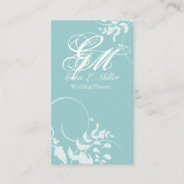 Empfindlicher Blumenfrauen-Monogramm-Event-Planer Visitenkarte