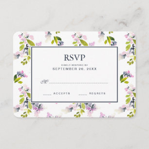 Empfindlicher BlumenWatercolor - Hochzeit UAWG RSVP Karte