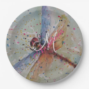 EMPFINDLICHES DRACHE-FLIEGEN-MONOGRAMM-PARTY PAPPTELLER