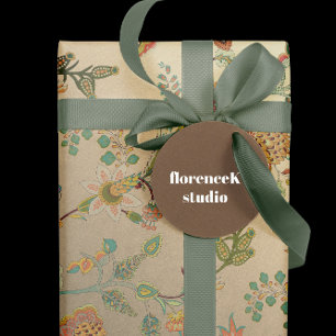 Empfindliches orientalisches Garten-mit Blumengold Geschenkpapier