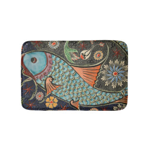 Empfindliches Ozean-Mosaik KüstenKoi Fische Badematte