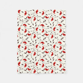 Empfindliches rotes Blumen-Muster Fleecedecke