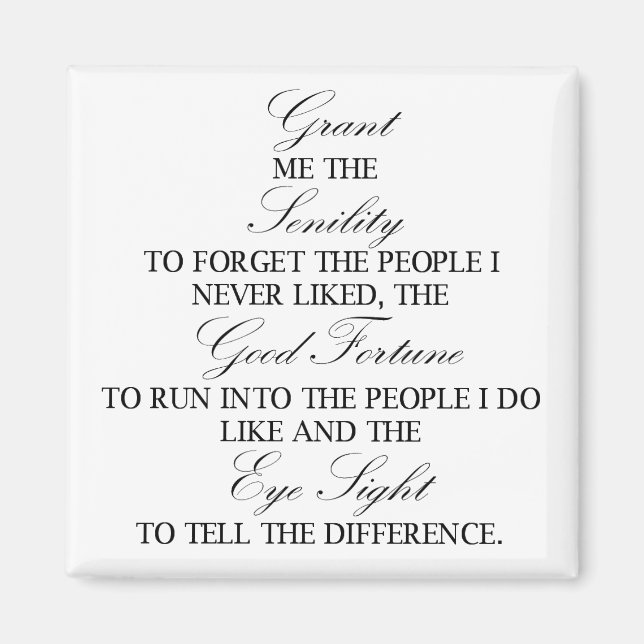 Empfindlichkeitsgebet-Quadratmagnet Magnet (Vorne)