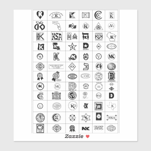 Empfohlene Kosher-Symbole Aufkleber (Blatt)