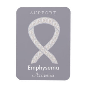 Emphysema Awareness Ribbon Custom Art Magnete