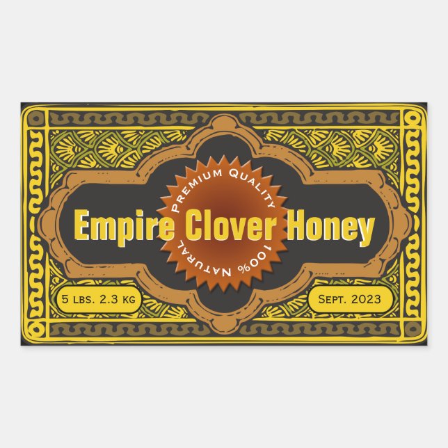 Empire Clover Large Honey Jar Rechteckiger Aufkleber (Vorderseite)