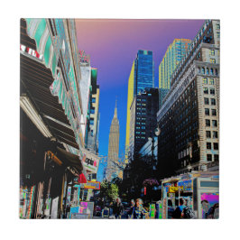 Empire Sate Gebäude vom 42. St New York Poster Fliese