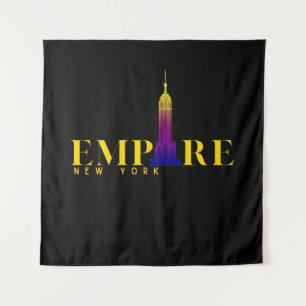 Empire State Building-New York-Vibrantes Gold Wandteppich