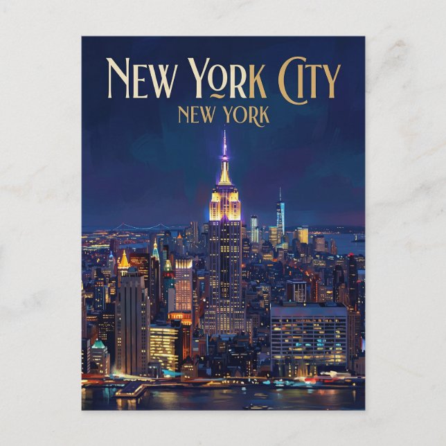 Empire State Building USA Postkarte (Vorderseite)