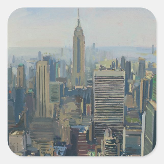 Empire State Gebäude 2012 Quadratischer Aufkleber (Vorderseite)