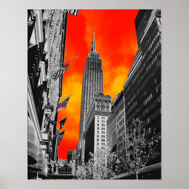 Empire State Gebäude, New York, NY Poster (Vorne)