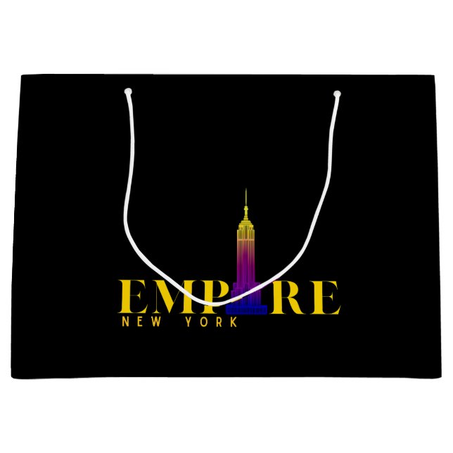 Empire State Gebäude-New York-Vibrant Gold Große Geschenktüte (Vorderseite)