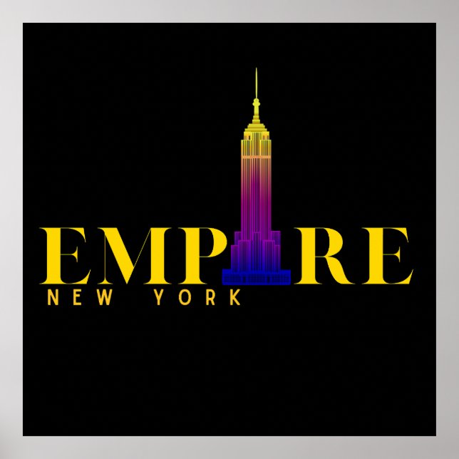 Empire State Gebäude-New York-Vibrant Gold Poster (Vorne)